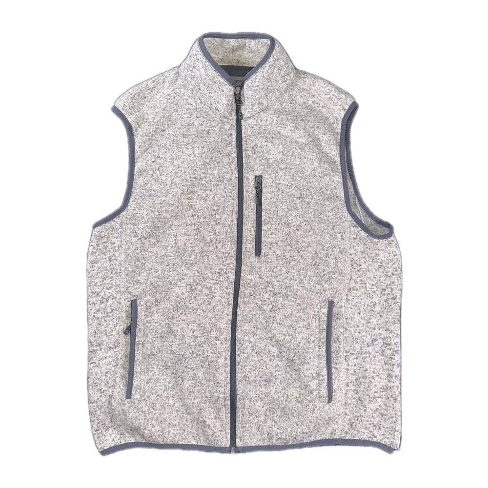 Free Country Vest Men's Large Gray Full-Zip Utility Outdoor Casual Layering
